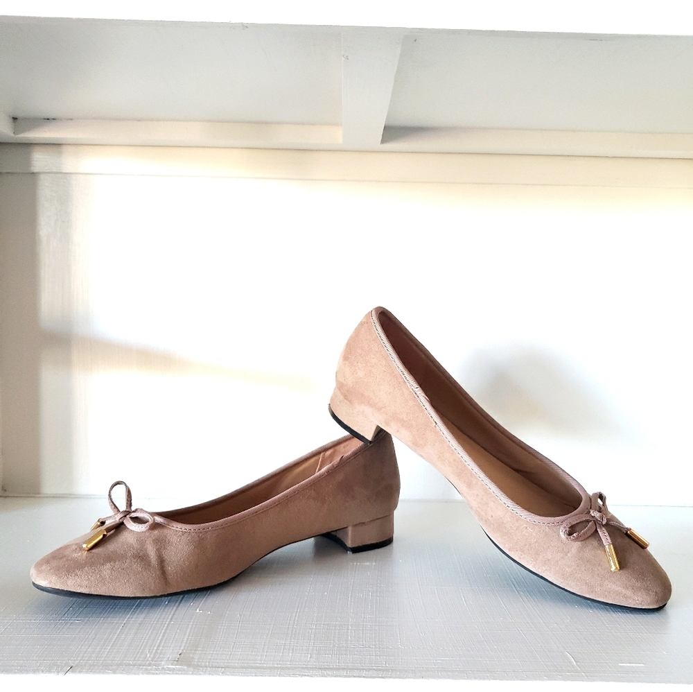 Taupe Suede Ballet Flats
